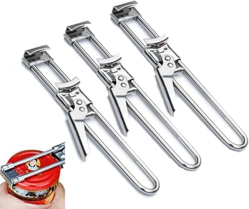 3PCS Master Jar & Bottle Opener, Adjustable Multifunctional Stainless Steel Can Opener Jar Lid Gripper, Manual,Kitchen Accessories by Unknown