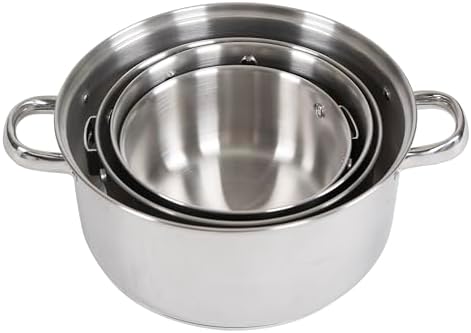 Stansport Stainless Steel Camping Cookware Set – Durable Nesting Mess Kit for Backpacking, Hiking & Outdoor Cooking – Compact Portable Pot & Pan with Carry Bag – Multiple Sizes for Family to Solo Use - Image 2