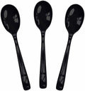 SietDESEO 50 PCS Black Plastic Spoons Disposable Utensils Heavy Duty Black Spoons Disposable Cutlery for Birthday Wedding Baby Shower Bridal Shower Plastic Silverware by SietDESEO