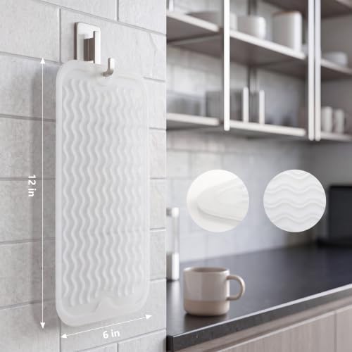 MicoYang Silicone Dish Drying Mat for Multiple Usage,Easy clean,Eco-friendly,Heat-resistant Silicone Mat for Kitchen Counter or Sink,Refrigerator or Drawer Liner Translucent S 12 inches x 6 inches - Image 2
