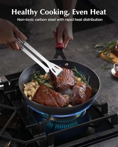 Carbon Steel Pan, 10 Inch Nonstick Frying Pan Skillet - Image 4