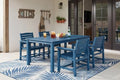 Perli™ 5-Piece Outdoor Dining Set, All-Weather HDPE Patio Furniture with 4 Armrest Chairs and Rectangular Table, UV-Resistant 4-Person Set for Deck, Backyard, Blue by PatioKingdom