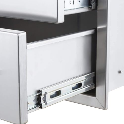 Outdoor Kitchen Drawers,Stainless Steel BBQ Drawer, 14" W x 20.5" H x 23" D Flush Mount Triple Access Drawer for Outdoor Kitchen,BBQ Island - Image 6