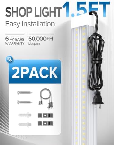 1.5FT LED Shop Lights, 35W 3500LM 5000K Ultra-Bright Linkable Shop Light - Image 5
