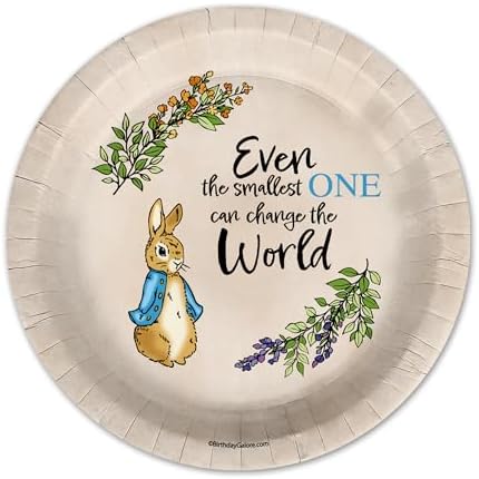 Birthday Galore Peter Rabbit Boy's Baby Shower - 32 Piece Disposable Party Supplies - Spring Baby Shower Decorations - Round Party Plates - Large 9" Paper Plates In Bulk - Image 3