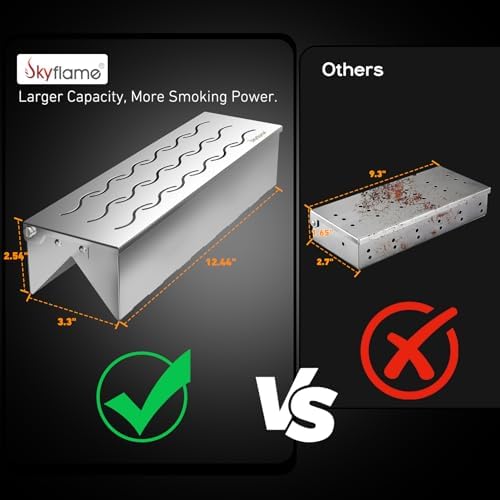 Skyflame Wood Chip Smoker Box for Charcoal, Propane Gas Grill - Image 3