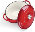 TeamFar Oval Dutch Oven, 5qt Enameled Cast Iron Dutch Oven Pot with Lid by TeamFar