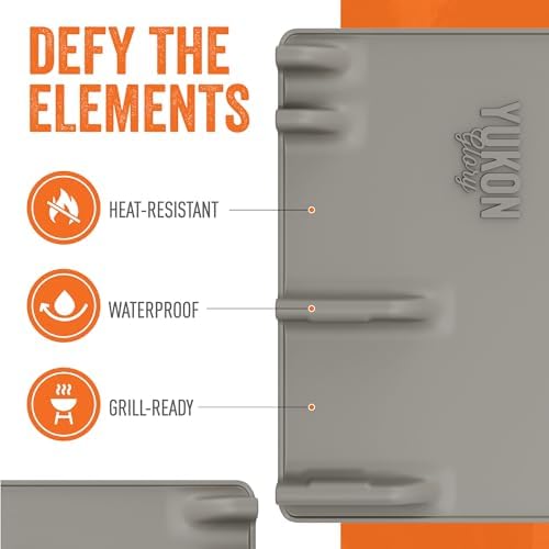 Yukon Glory Silicone Tool Rest Mat, Grey, Holds 3 Grill Tools - Image 5
