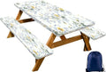 CAPSCEOLL Picnic Table Cover with Bench Covers 5ft - Blue Yellow Flowers by CAPSCEOLL