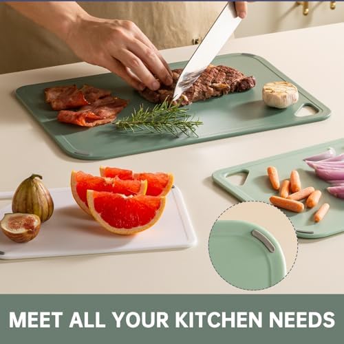 THETCHRY Plastic Cutting Board Set of 3-Cutting Boards for Kitchen BPA Free - Image 6