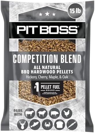 Pit Boss Competition Blend 100% All Natural Hardwood BBQ Pellets, 15 lb Bag by PitBoss%C2%AEGrills