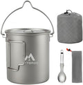 THTYBROS Titanium Cup Ultralight Camping Mug with Foldable Handle & Lid, Pure Titanium Cookware for Outdoor Hiking, Backpacking, Picnic, and Campfire by THTYBROS