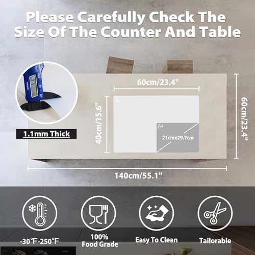 Thick Silicone Counter Mat Large 23.4x15.6" for Kitchen Countertop Crafts - Image 2