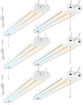 Hlite LED Shop Lights 4FT with Reflector,5500LM,3 Power Level&3CCT,6 Pack by Hlite