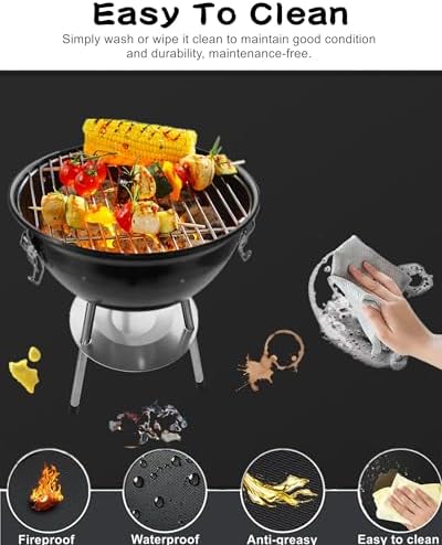Falezern 70 X 48 in Large Thick BBQ Grill Mat for Under Outdoor Grill Black - Image 5