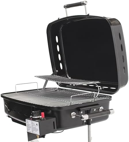 Flame King - YSNHT500 RV Or Trailer Mounted BBQ - Motorhome Gas Grill - 214 Sq Inch Cooking Surface - Adjustable Flame Controller, Black by FlameKing