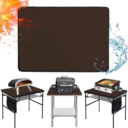 Heat Resistant Mats for Countertop fits Tabletop Grill, 31x24x0.04in, Brown by Amerbro