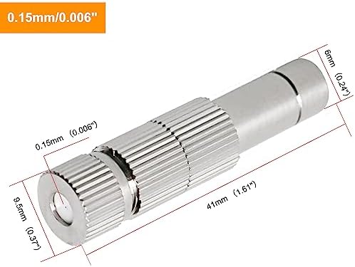 20pcs Brass Mister Nozzles, 6mm Misting Nozzles for Outdoor Cooling System, Landscaping, Air Humidification, Greenhouse Irrigation (with Filter, 0.006"/0.15mm Orifice) - Image 2