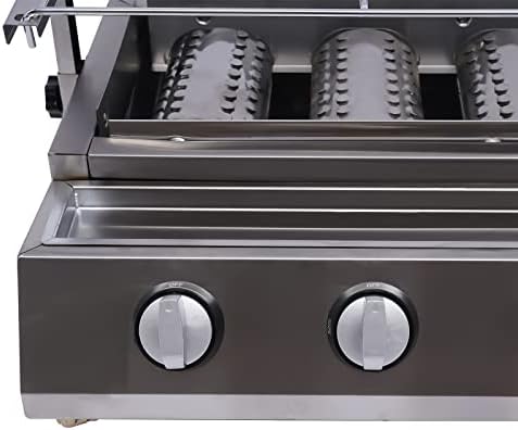 8-Burner Commercial Gas Grill Stainless Steel LPG Propane BBQ with Adjustable Height and 8 Independent Switches, Professional Smokeless Barbecues Griddle for Outdoor Camping Picnics Restaurants - Image 7
