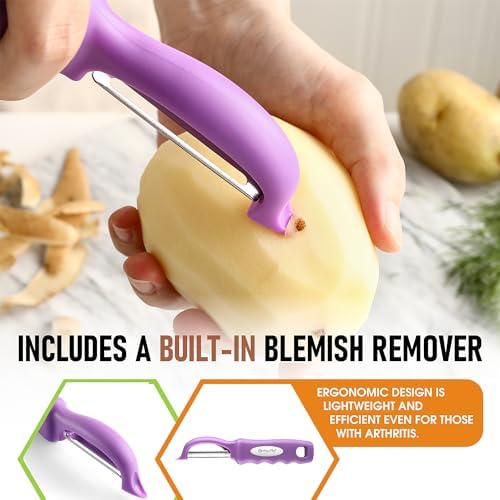 Spring Chef Swivel Vegetable Peeler for Kitchen w/Ergonomic Handle, Orchid - Image 5