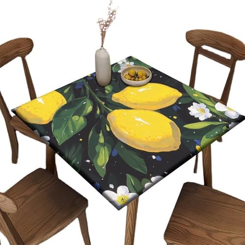 Tablecloth Square, Lemon Grove Pattern Printed on Oilproof Table Cover Square, Perfect for Breakfasts Tea Gatherings, Fit for 40" x 40" Square Tables by JRBSZMI2