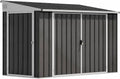 DWVO 7x4 FT 3-Door Storage Shed, Lockable Metal for Bike - Dark Gray by DWVO