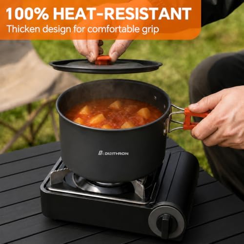 Lightweight Camping Cookware Set for 1-2 People, Hard-Anodized - Image 5