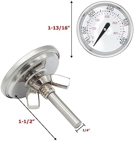 60540/7581 Grill Thermometer for Weber Spirit 2, Q Series and Charcoal Grills, Replacement for Weber Spirit E/S 210, 220, 310 Gas Grills, BBQ Temperature Gauge, 1-13/16" Dia - Image 2