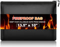Fireproof Money Document Bag with Waterproof Zipper, 13.5" x 10" by Unknown