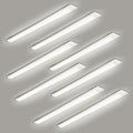 8 Packs 4FT LED Batten Light with 50cm Cable, Ultra-Thin Ceiling Surface Mounted Light, 40W, 4000K, IP20, LED Ceiling Lamp for Garage, Shop, Hallway, Office, Market, ver2 by colmeguna