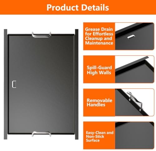 30"x19.2" Pre-Seasoned Carbon Steel Griddle Insert for Bull 4 Burner Angus - Image 3