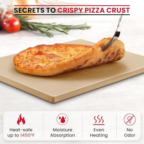 Unicook 15 x 12 Inch Rectangular Pizza Stone for Oven and Grill, 6.8 Lbs - Image 4