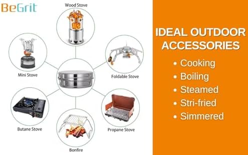 BeGrit Stainless Steel Camping Cookware Pot and Pan Set for Backpacking - Image 6