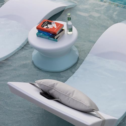 Ledge Lounger Signature Side Table - in Pool Side Table for Pool Ledges up to 10" inches deep - Indoor - Outdoor All Weather Table for Porch, Patio, Garden, Backyard, Pool and Beach (Sandstone) - Image 2