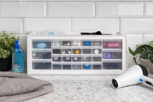 IRIS USA 26-Drawer Teacher Toolbox, Building Bricks Craft Storage, White - Image 2
