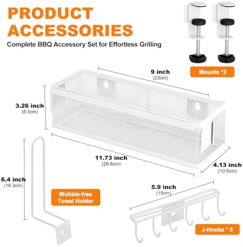Griddle Caddy Side Shelf Organizer Grill Tool Holder (White) - Image 2