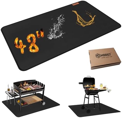 48 ×30 inch Under Grill mat for Outdoor Grill, Double-Side Fireproof & Heat-Resistant Outdoor Grill Mat, Protective Mat for Patio, Courtyard, Tabletop, Outerdoor BBQ Fire Pit Fireplace Mat by MODIGT