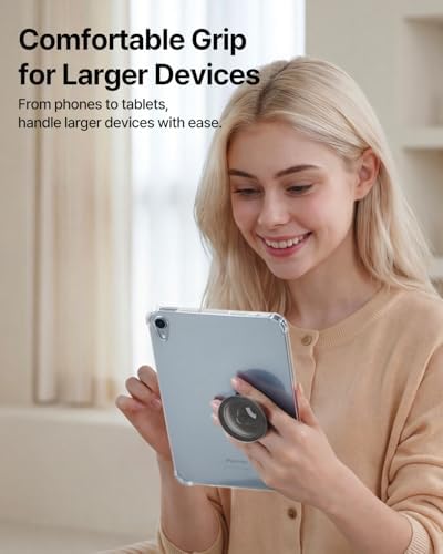 Sinjimoru Magnetic Phone Grip for MagSafe, Soft Silicone, Crystal Clear - Image 6