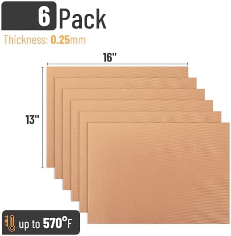 UNCO- Copper Grill Mats for Outdoor Grill, 13" x 15.8", 6 Pack, Nonstick Reusable Grilling Mats for Outdoor Grill, BPA and PFOA Free with PTFE-Fiberglass Coating - Image 2
