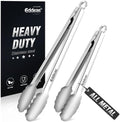 Metal Tongs For Cooking Up To 600°F Kitchen Tongs 2PCS - 9", 12 inch by Eddeas