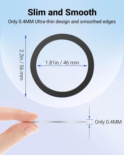 KALAPOP for Magsafe Ring - 10 PCS, Ultra-Thin(0.4mm) Magsafe Sticker, Compatible with iPhone 17/Air/16/15/14/13/12 Series, Samsung Galaxy, Google Pixel Series Black - Image 6