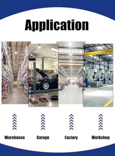 210W UFO LED High Bay Light, 31500LM Shop Lights, 5000K Daylight, ETL Listed with 6' Cable & Safety Rope, IP65 Waterproof Commercial Lighting for Warehouse, Workshop, 980W MH/HPS Equivalent, 1 Pack - Image 5
