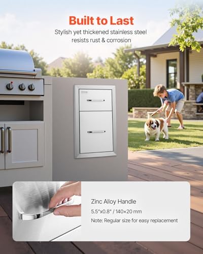 VEVOR Outdoor Kitchen Drawers 13"W x 20.5"H x 21"D Stainless Steel - Image 5