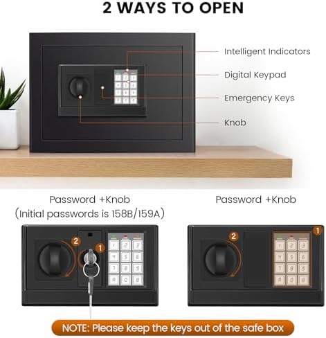 9.84'' H Home Safe Box, Small Safe with Fireproof Waterproof Bag - Image 4
