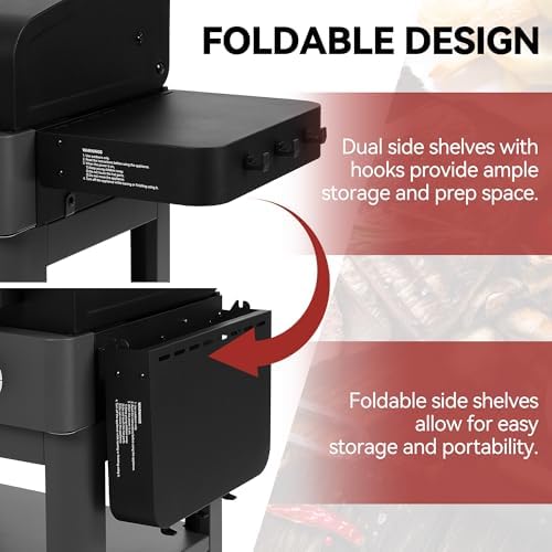 Royal Gourmet DL2001 Dual-Zone Electric Grill with Collapsible Side Shelves - Image 6