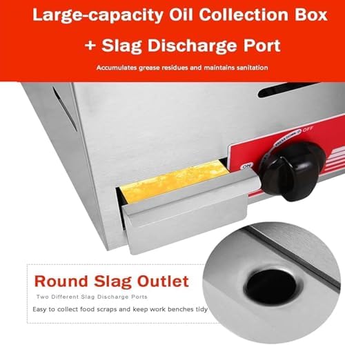 Commercial Stainless Steel Heavy Duty Outdoor Griddle,Countertop Flat Top Teppanyaki Fry Pan,with Adjustable Temperature, Lpg Gas Grill,for Medium to High Volumes,710 - Image 6