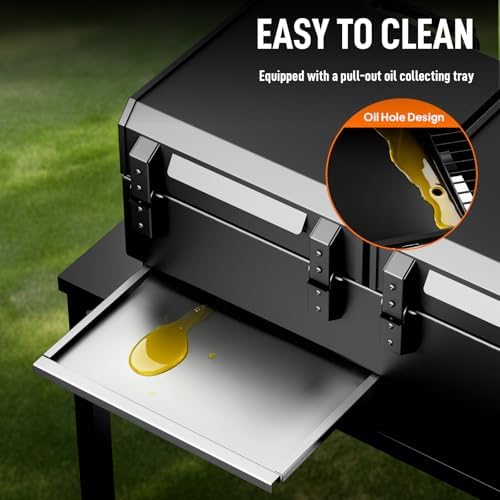 Bonnlo 4 Burners Gas Flat Top Grill and Griddle Combo with Lid, Powerful 40,000 BTU Grills with Integrated Ignition & Heat-resistant coating, Camping Grill with Simple Control Knob for Outdoor BBQ Use - Image 5