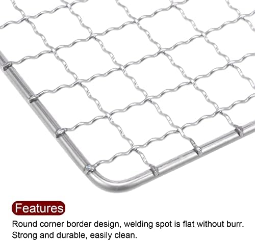 HARFINGTON Square BBQ Grill Net 12.6"x10.2" Stainless Steel Cross Wire Barbecue Mesh Mat for Baking Smoking Charcoal Grilling Roasting - Image 4