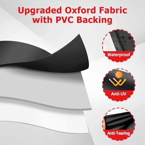 iCOVER Grill Cover, 65 inch BBQ Grill Cover for Outdoor Grill, Anti-UV & Fade Resistant Gas Grill Cover, Waterproof Barbecue Grill Covers for Weber, Char-Broil, Nexgrill and More, Black - Image 3