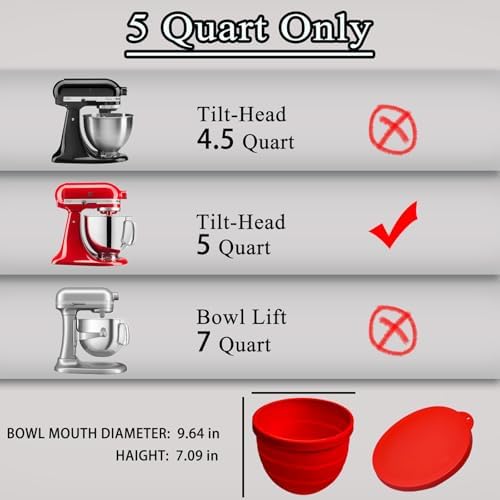 Silicone Bowl Liners for KitchenAid Tilt-Head 5 Qt Stand Mixers - Image 6
